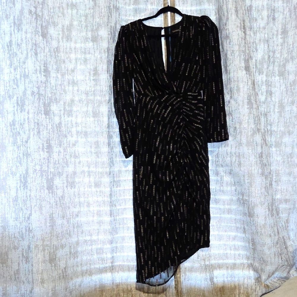 Elegant Black and Silver Evening Dress